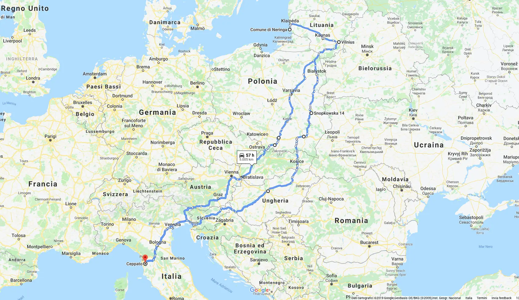 Itinerario viaggio Lituania in camper